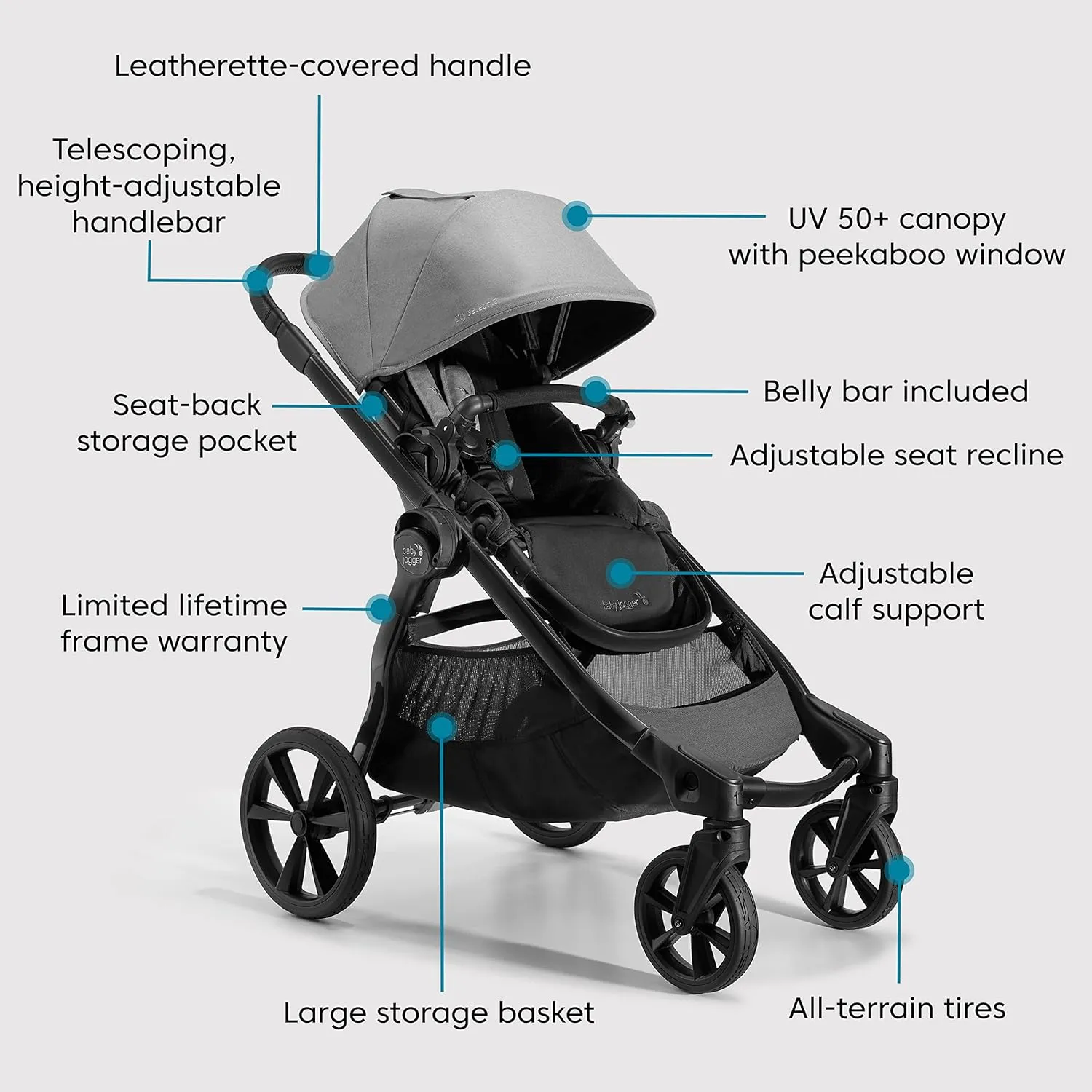 Baby Jogger City Select 2 Single-to-Double Modular Stroller, Peacoat Blue