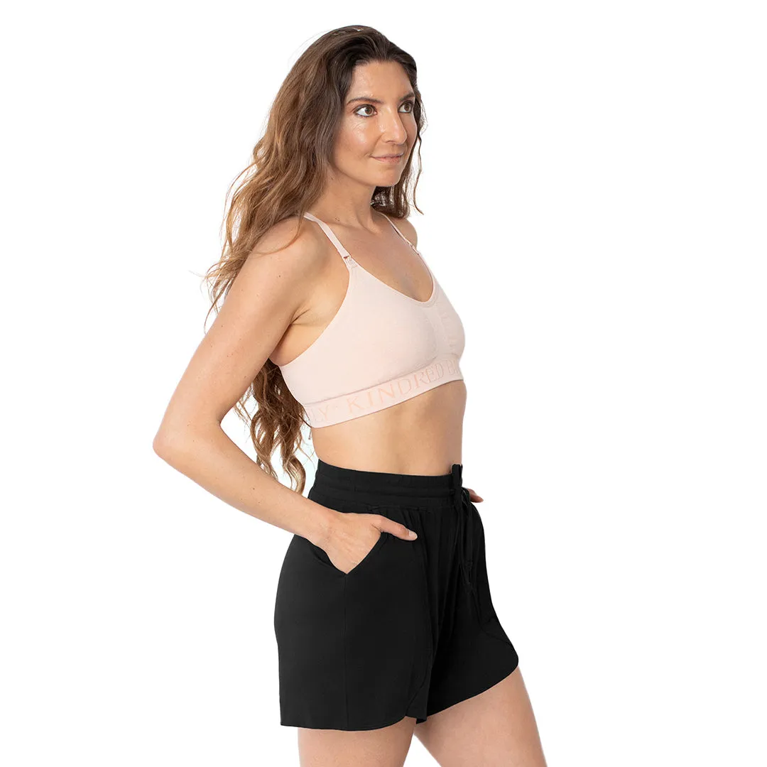 Bamboo Maternity & Postpartum Lounge Shorts | Black