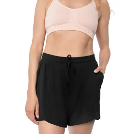 Bamboo Maternity & Postpartum Lounge Shorts | Black
