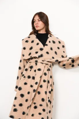 Beige Black Wrap Juni Coat