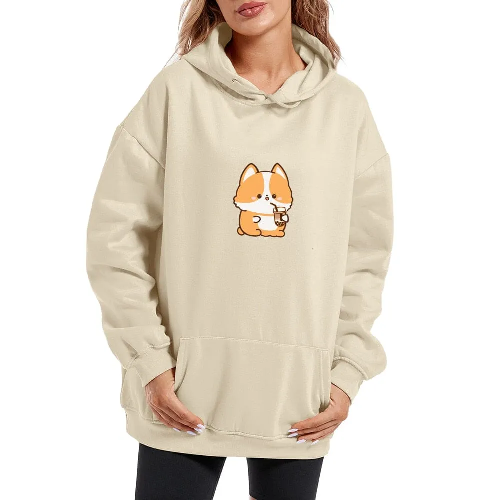 Boba Lovin Corgi Soft Hoodie