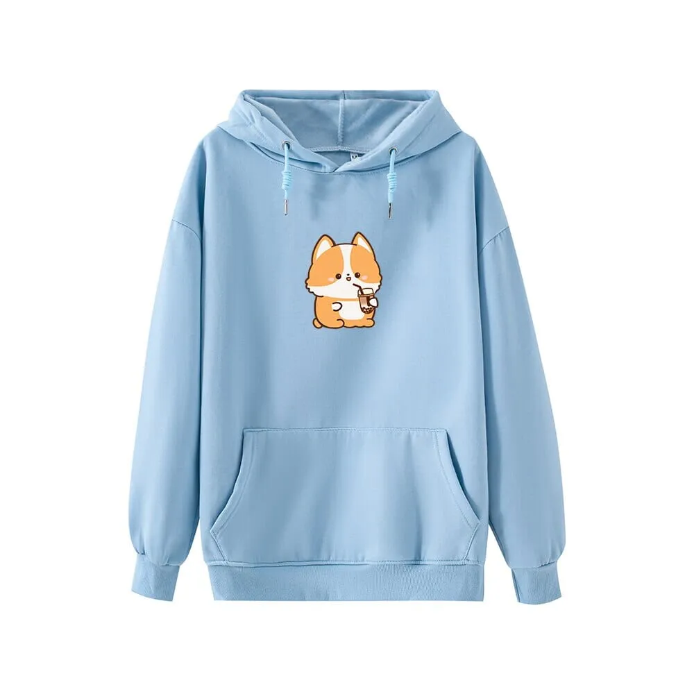 Boba Lovin Corgi Soft Hoodie