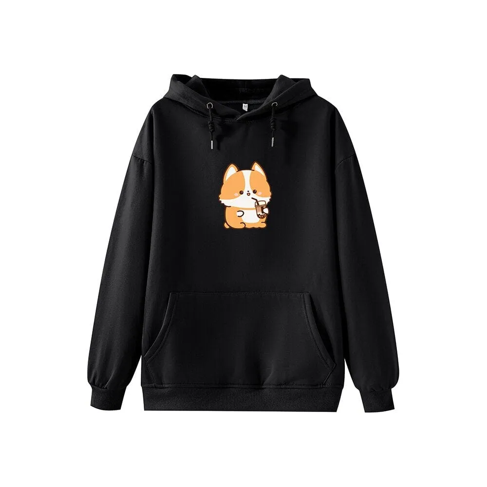 Boba Lovin Corgi Soft Hoodie
