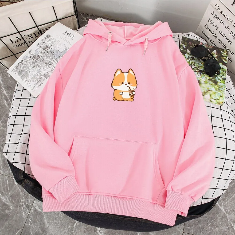 Boba Lovin Corgi Soft Hoodie