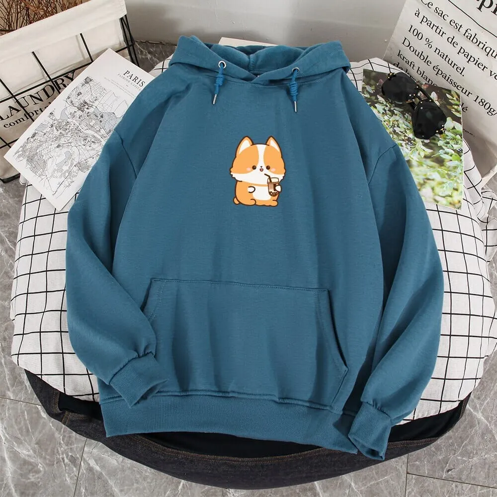 Boba Lovin Corgi Soft Hoodie