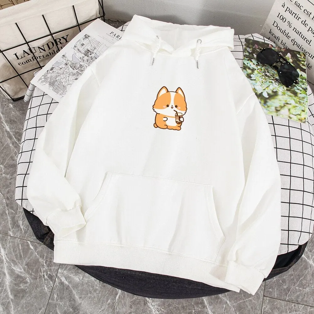 Boba Lovin Corgi Soft Hoodie