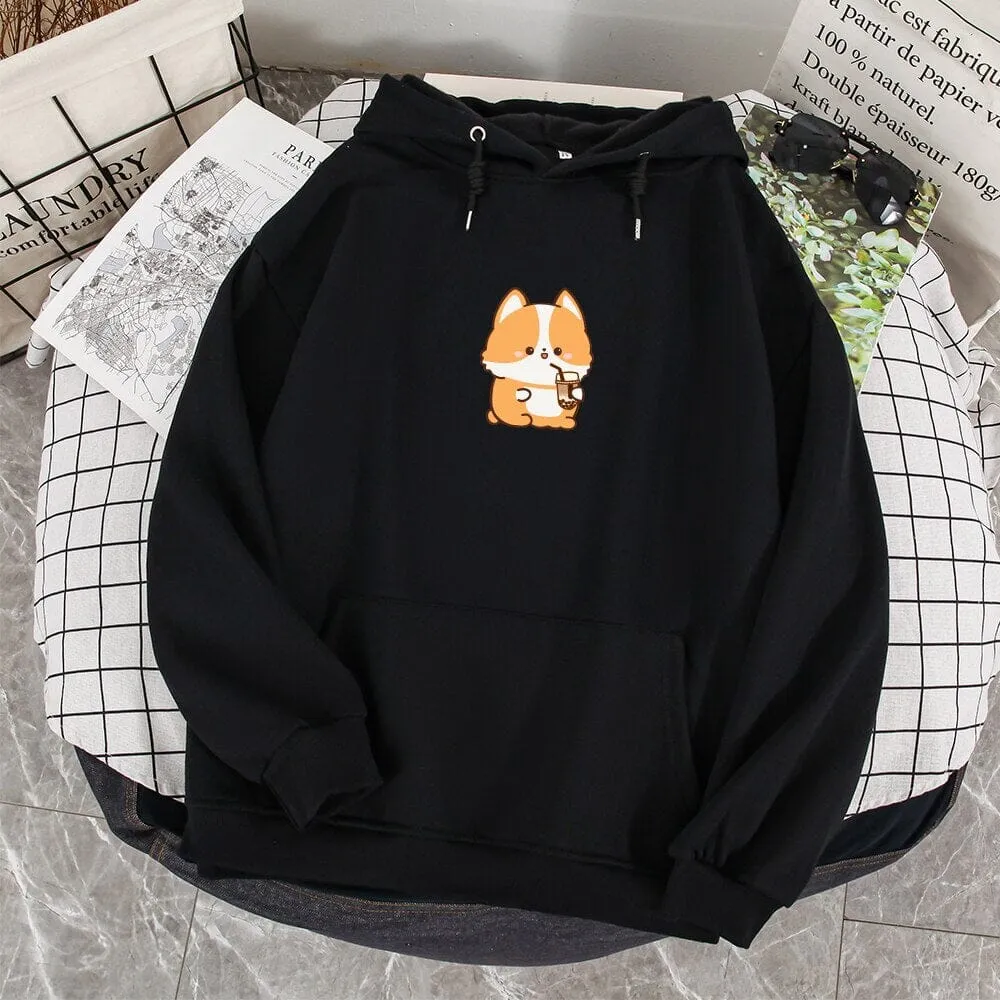 Boba Lovin Corgi Soft Hoodie