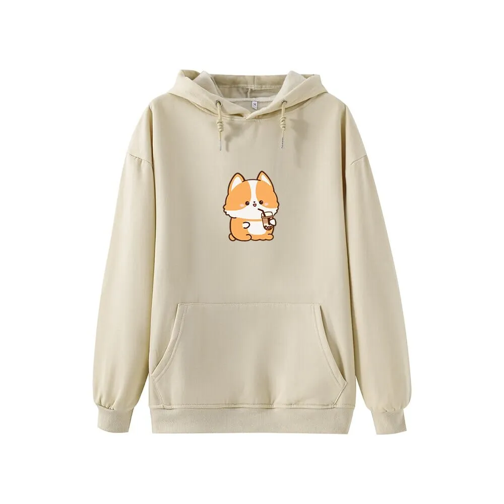 Boba Lovin Corgi Soft Hoodie