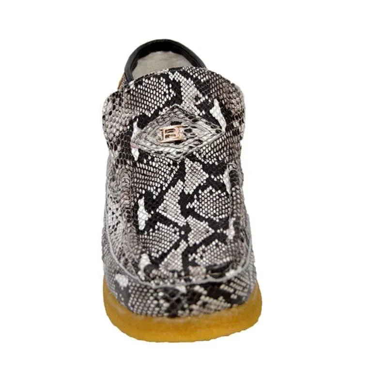 British Walkers Bwb Men's Snake Skin Leather Crepe Sole Ankle Boots