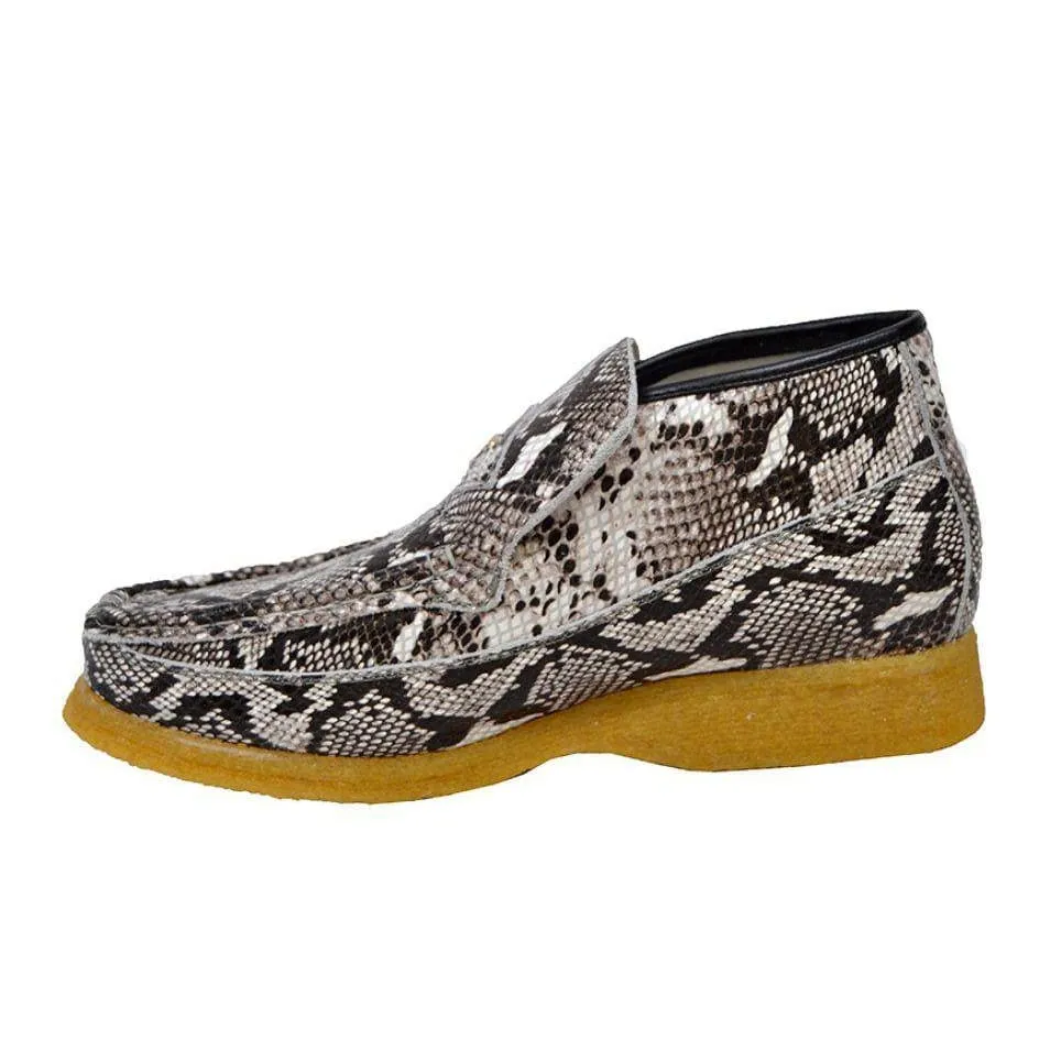 British Walkers Bwb Men's Snake Skin Leather Crepe Sole Ankle Boots