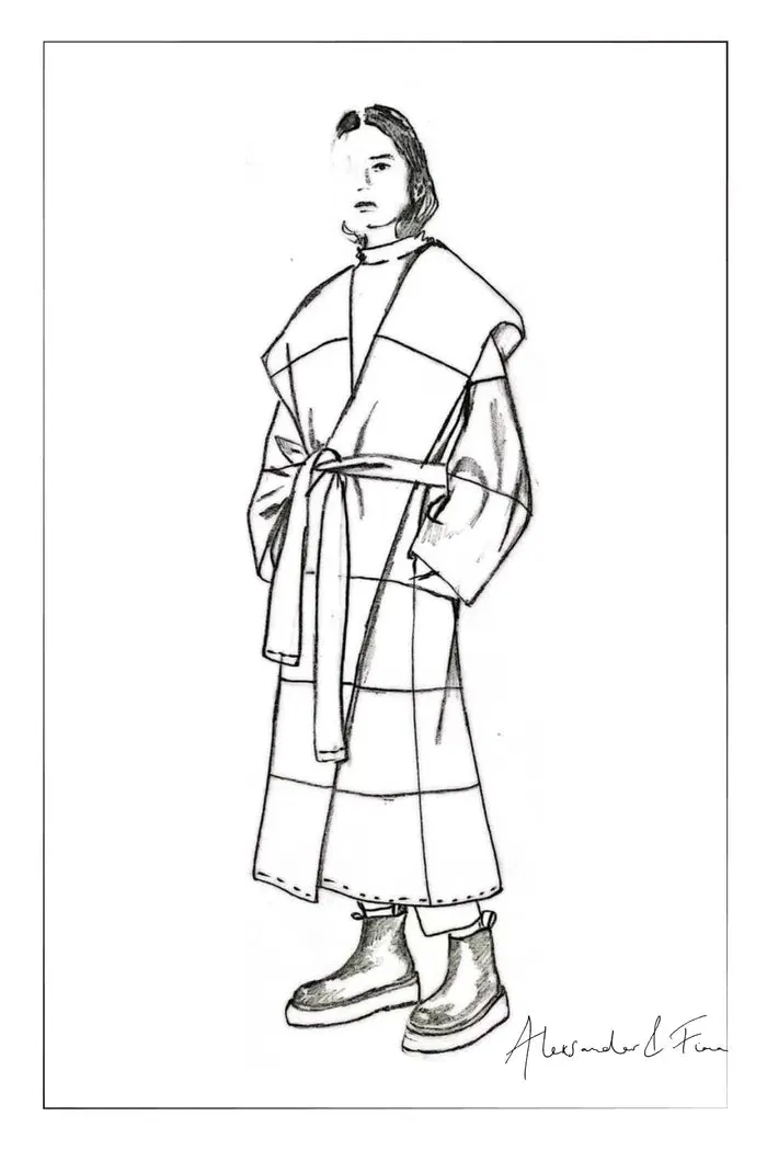 Chesterfield Multi-Piece Structure Hooded Coat in Wool Cashmere