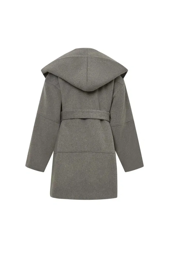 Chesterfield Multi-Piece Structure Hooded Coat in Wool Cashmere