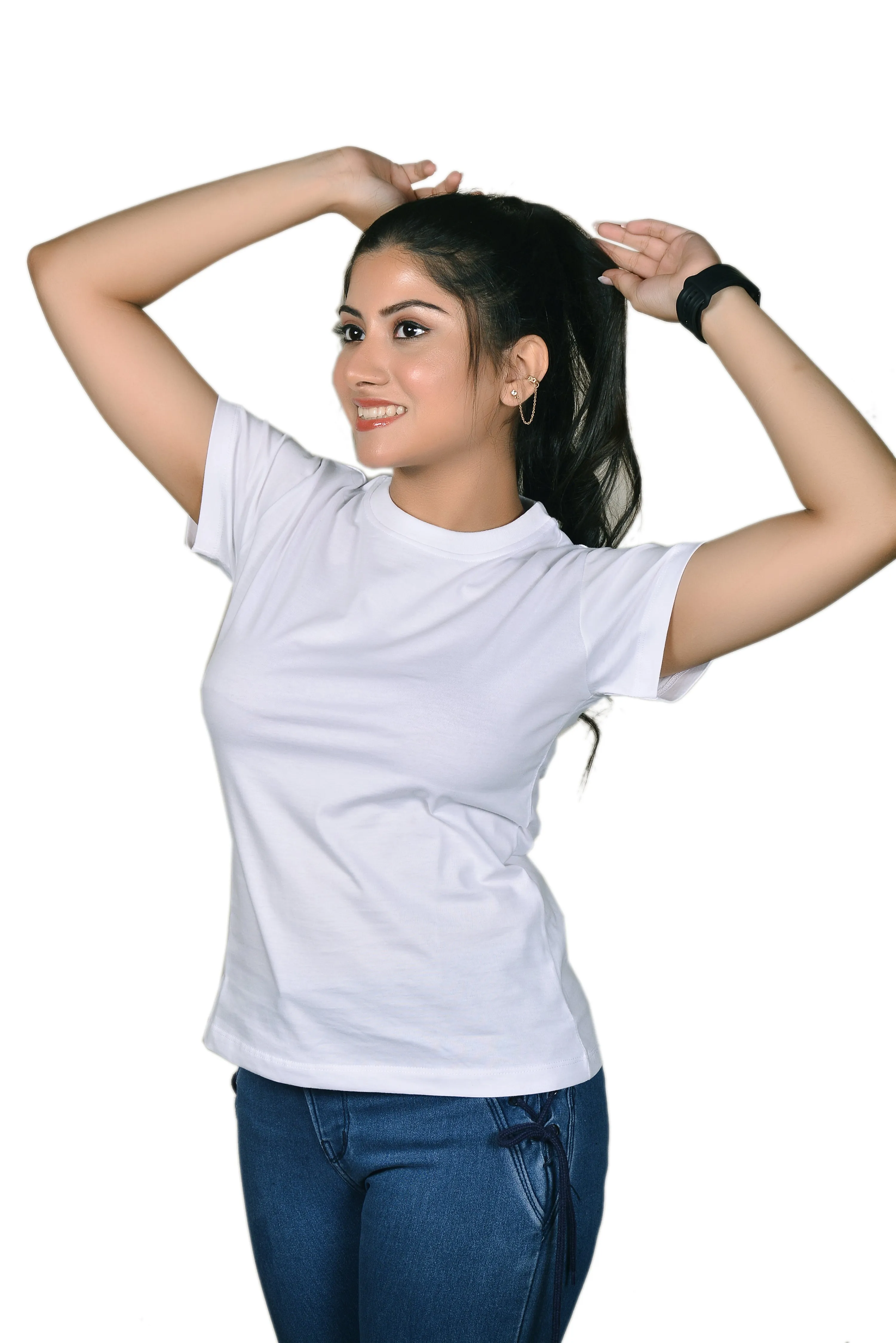 Classic Fit Women White Tshirt