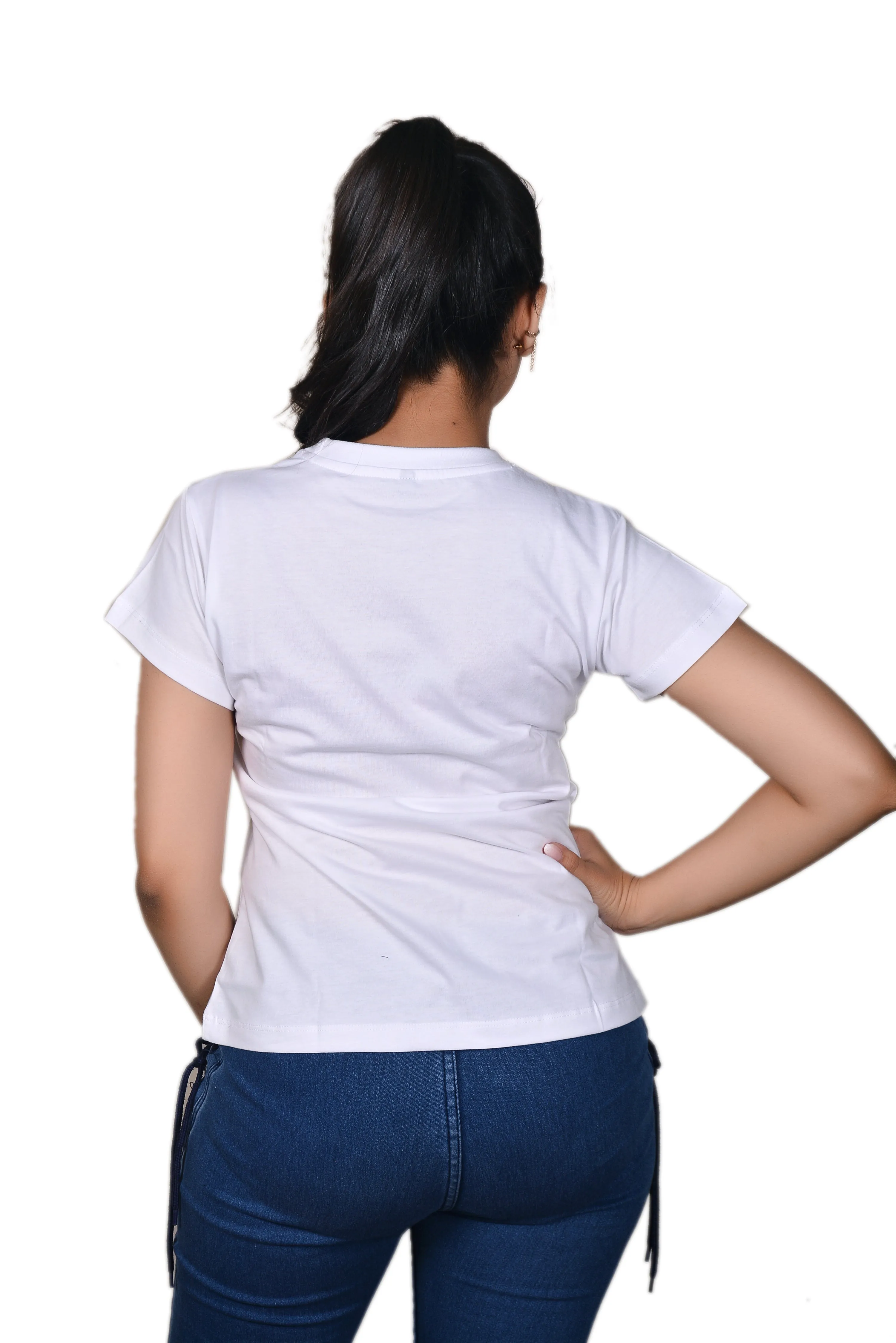Classic Fit Women White Tshirt