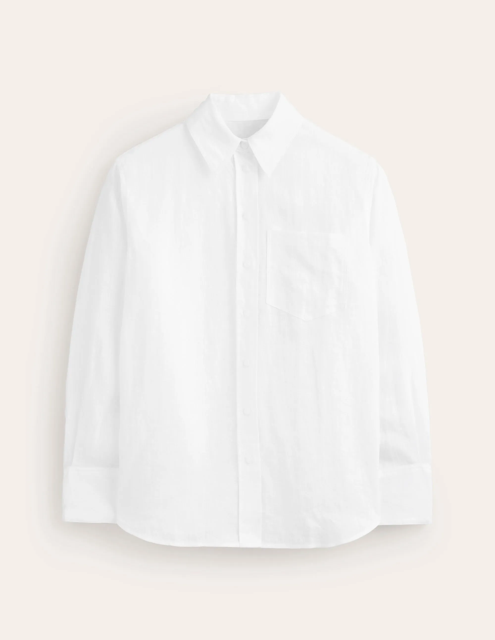 Connie Relaxed Linen Shirt-White