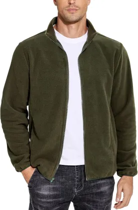 COOFANDY Men's Soft Polar Fleece Jacket Lightweight Full Zip Jackets Casual Outdoor Warm Jackets Coats with Pockets