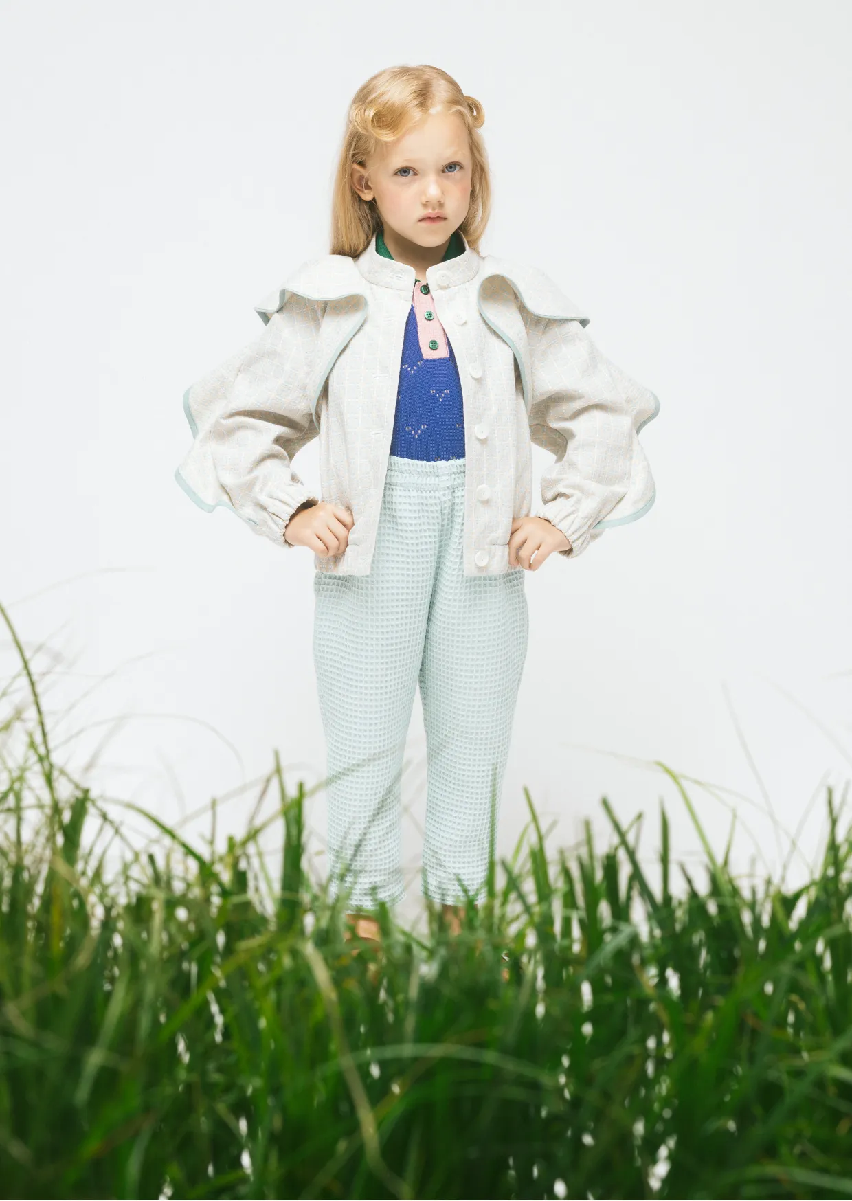 Cotton Jacket With Ruffles Baltic, Beige