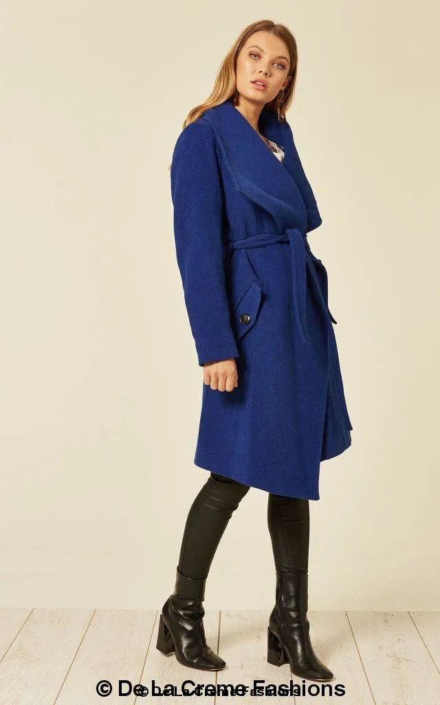 De La Creme Womens Wool Blend Large Lapel Duster Coat