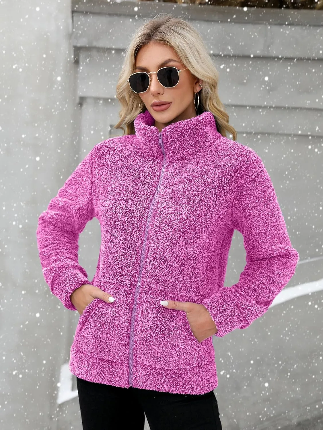 For G and PL Women's Long Sleeve Full Zip Soft Warm Fleece Jacket