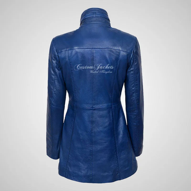 GINVERA Ladies Hip Length Blouson Jacket Soft Lambskin Leather