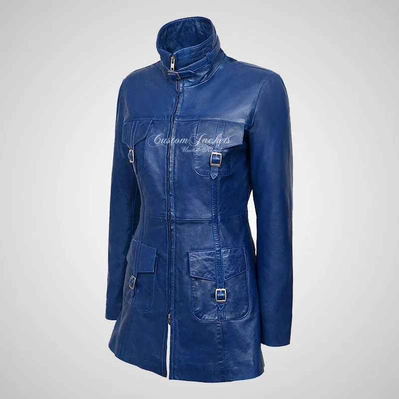 GINVERA Ladies Hip Length Blouson Jacket Soft Lambskin Leather