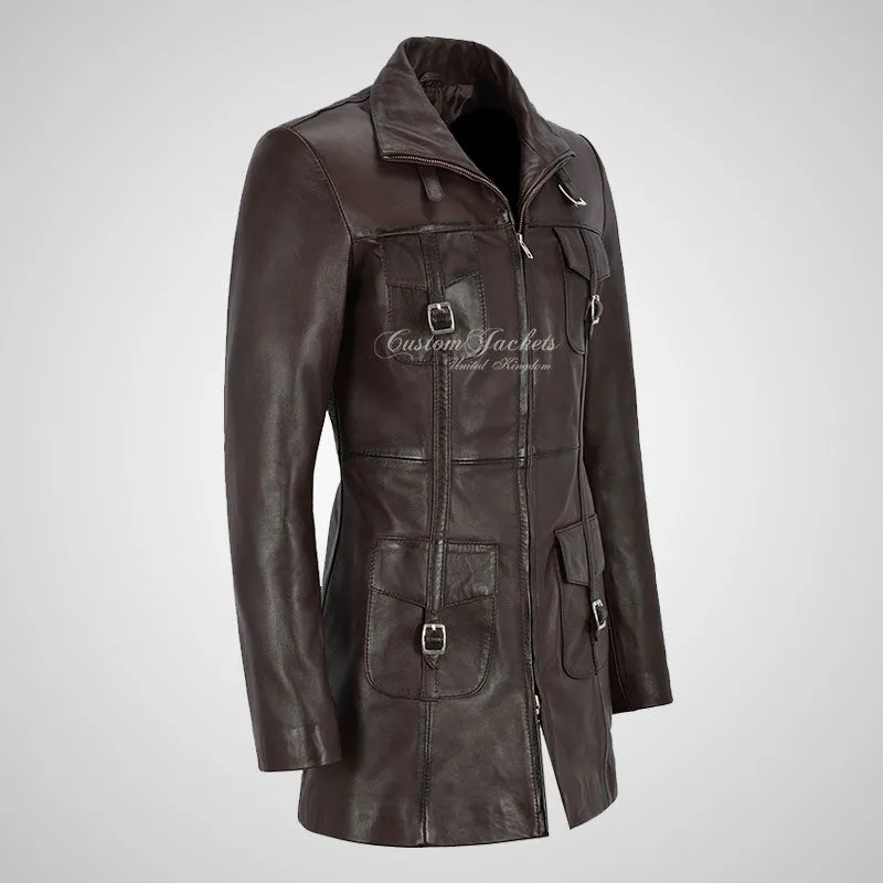 GINVERA Ladies Hip Length Blouson Jacket Soft Lambskin Leather