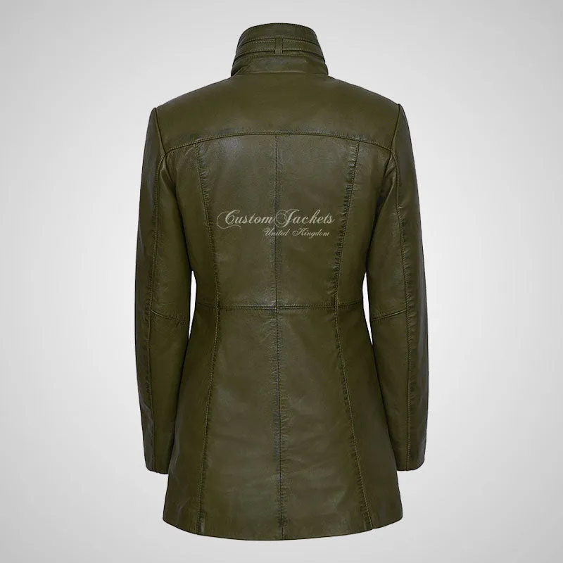 GINVERA Ladies Hip Length Blouson Jacket Soft Lambskin Leather