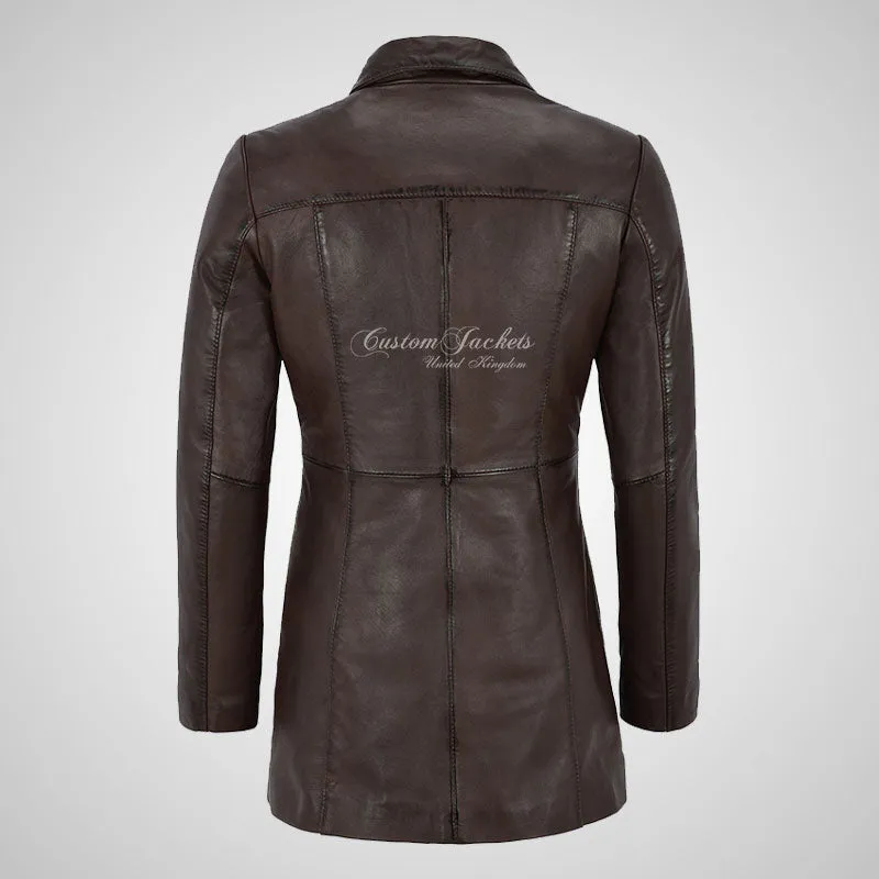 GINVERA Ladies Hip Length Blouson Jacket Soft Lambskin Leather
