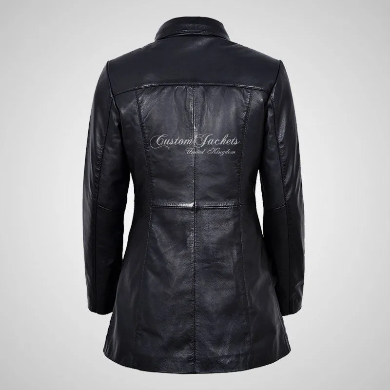 GINVERA Ladies Hip Length Blouson Jacket Soft Lambskin Leather