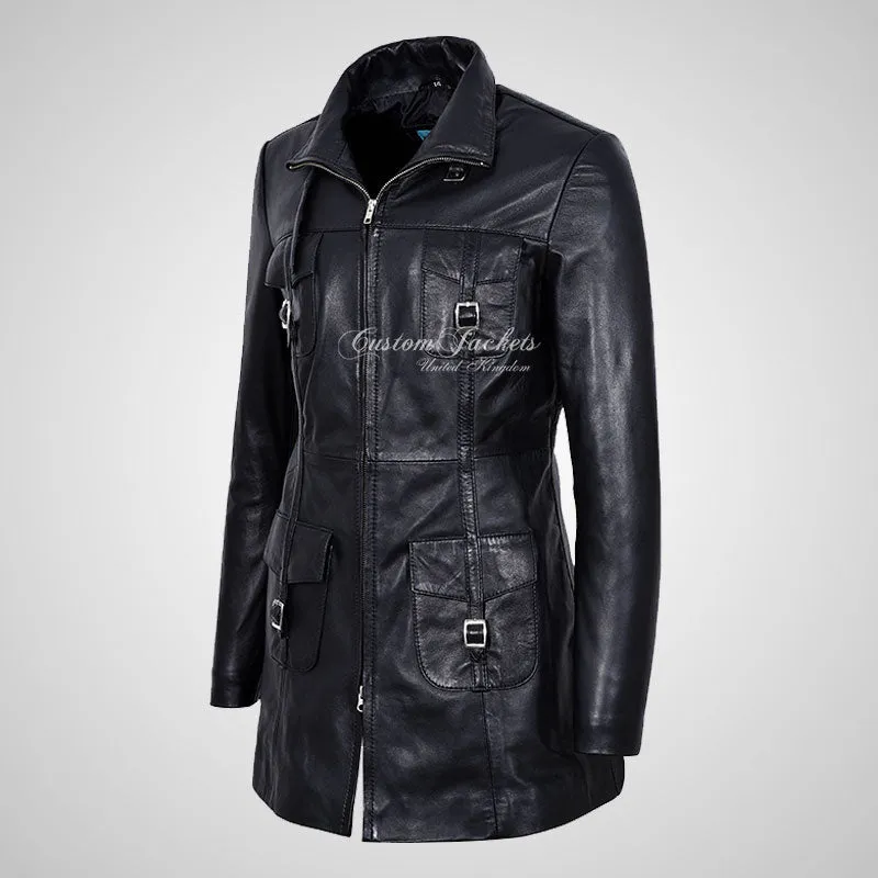GINVERA Ladies Hip Length Blouson Jacket Soft Lambskin Leather