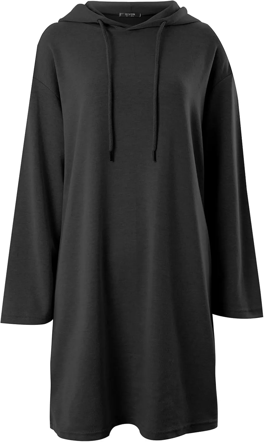 GIVON Womens Hoodies Dress Hooded Sweatshirts Loose Fit Long Sleeve Casual Tunic Loungewear