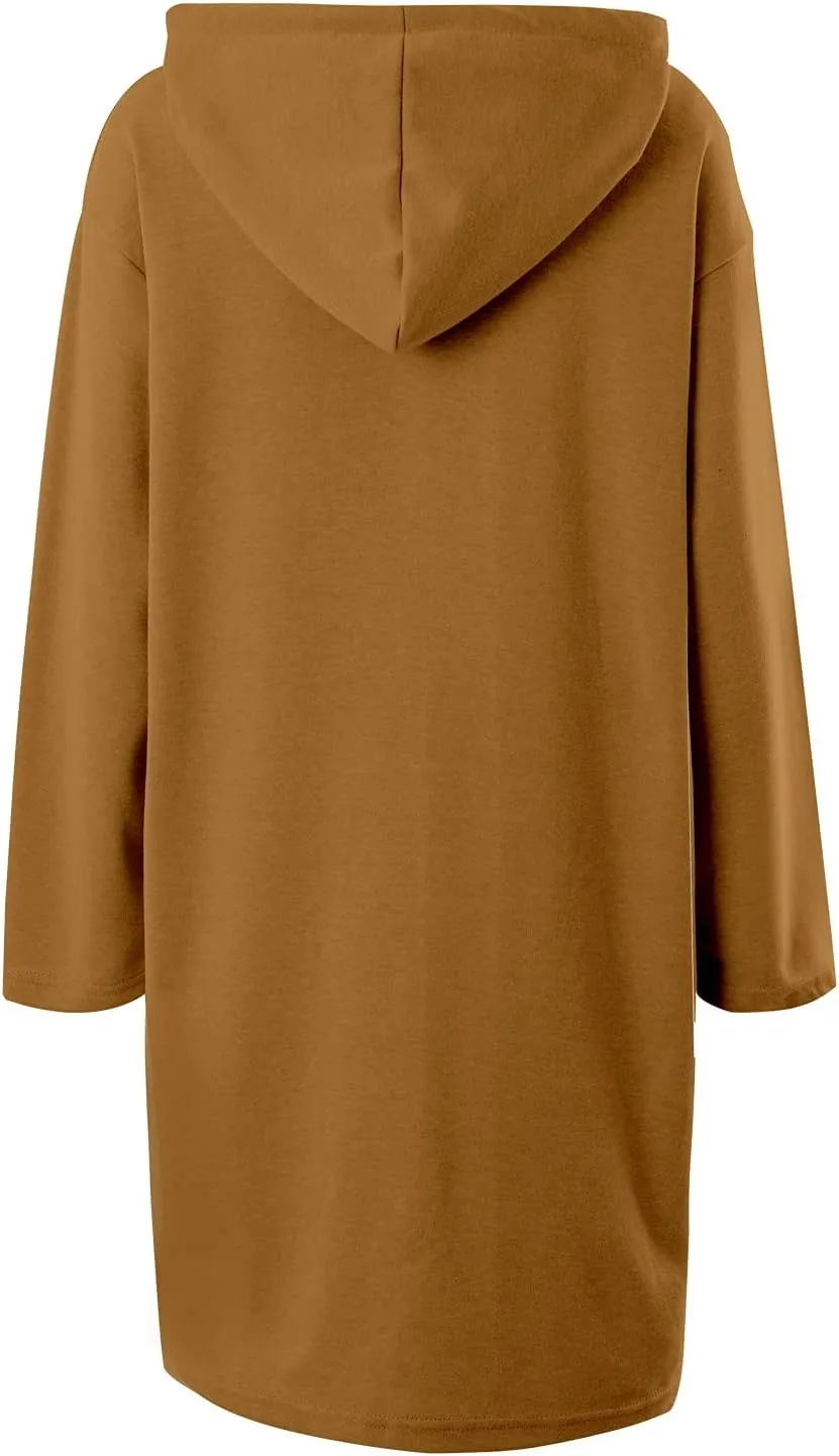 GIVON Womens Hoodies Dress Hooded Sweatshirts Loose Fit Long Sleeve Casual Tunic Loungewear