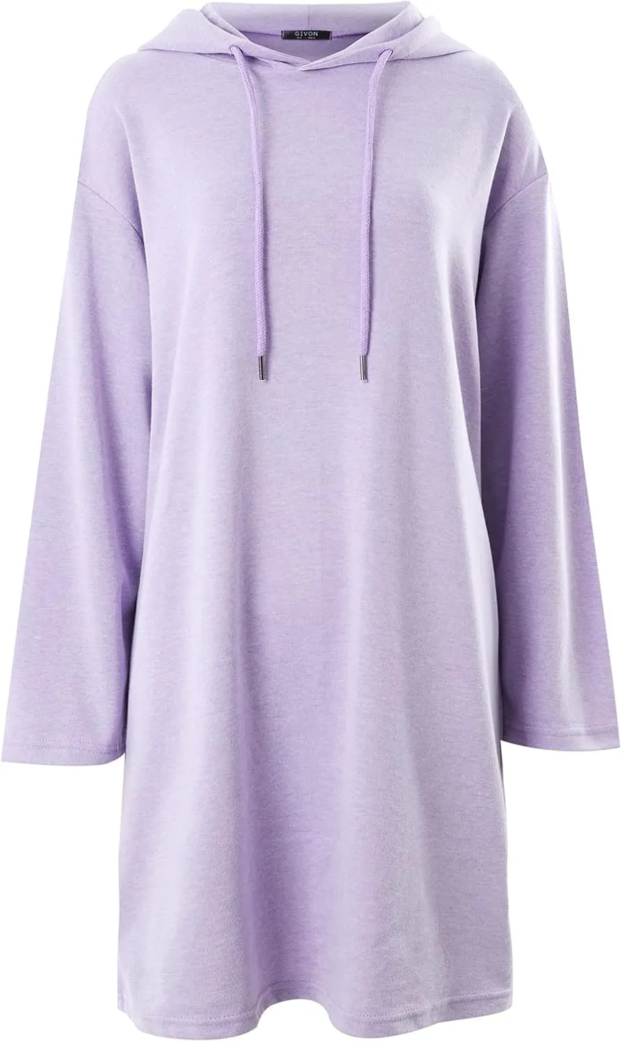 GIVON Womens Hoodies Dress Hooded Sweatshirts Loose Fit Long Sleeve Casual Tunic Loungewear