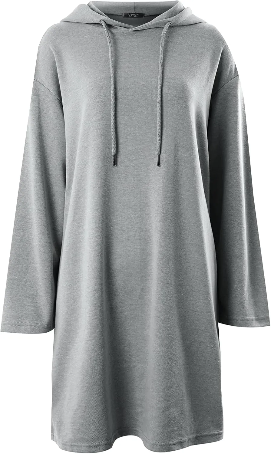 GIVON Womens Hoodies Dress Hooded Sweatshirts Loose Fit Long Sleeve Casual Tunic Loungewear