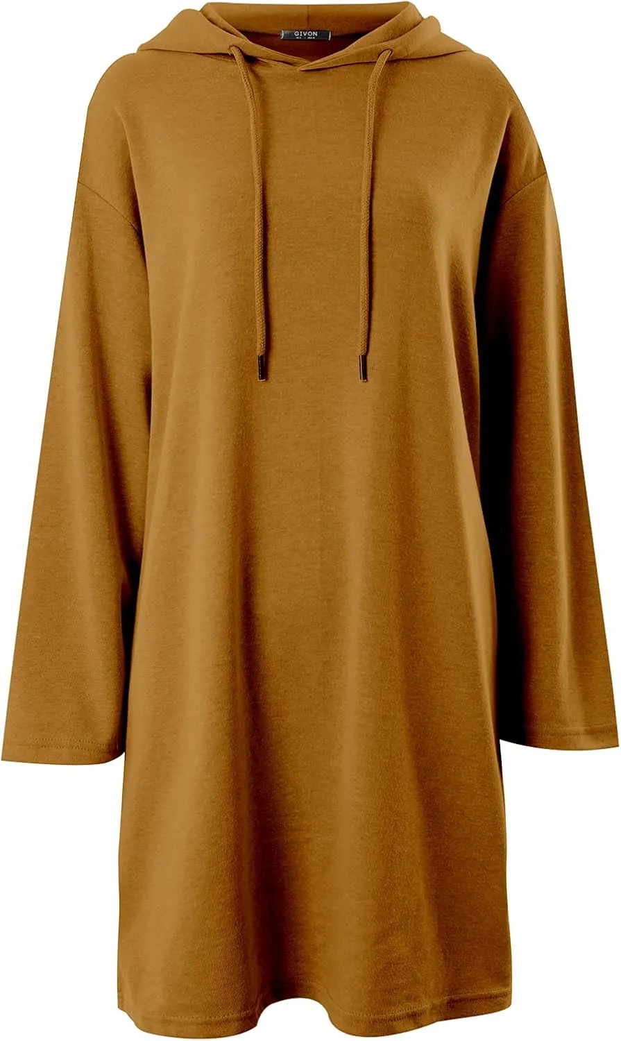 GIVON Womens Hoodies Dress Hooded Sweatshirts Loose Fit Long Sleeve Casual Tunic Loungewear