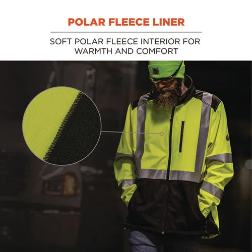 Glowear 8353 Class 3 Hi-vis Softshell Water-resistant Jacket, Small, Lime, Ships In 1-3 Business Days