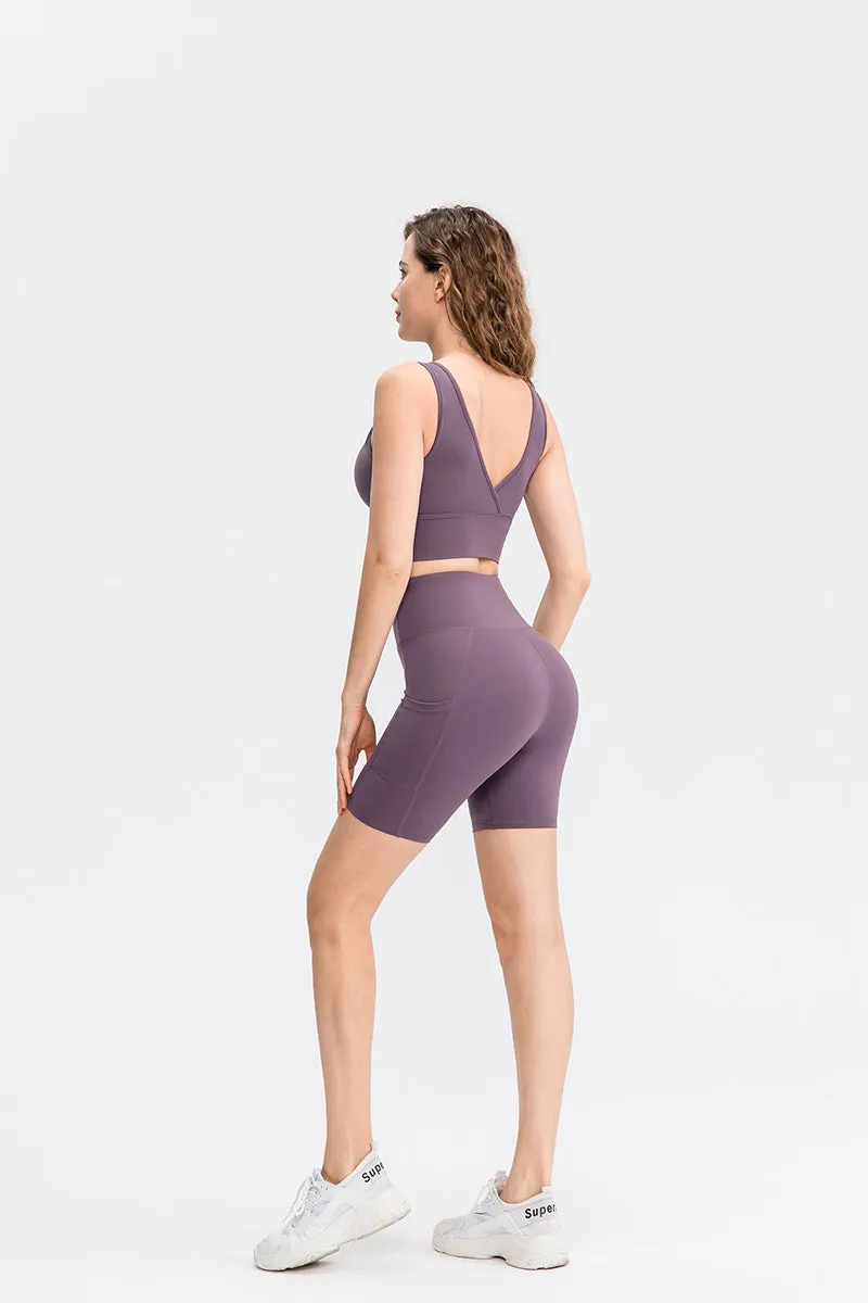 High-Rise Biker Short with Pockets