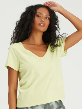 Lime Soft Vneck Tee