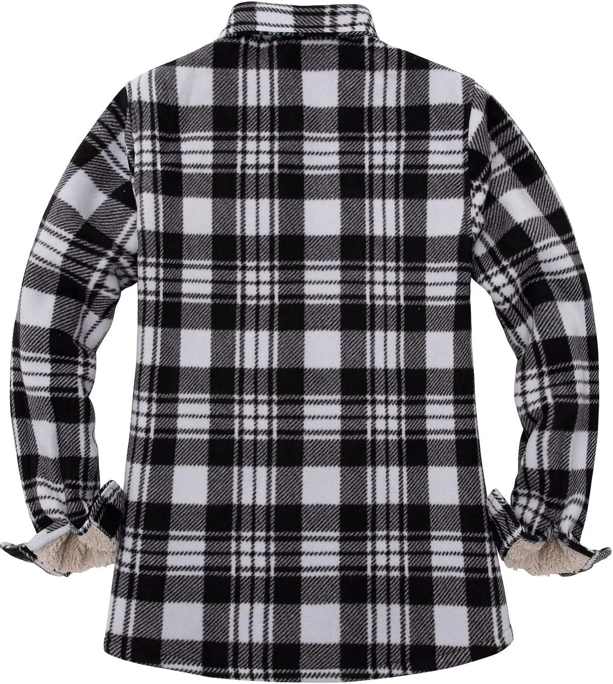 Lisskolo Women Fleece Lined Shirt Jacket with Hand Pockets, Plaid Button Down Sherpa Fleece Shacket Outerwear Flannel Jackets