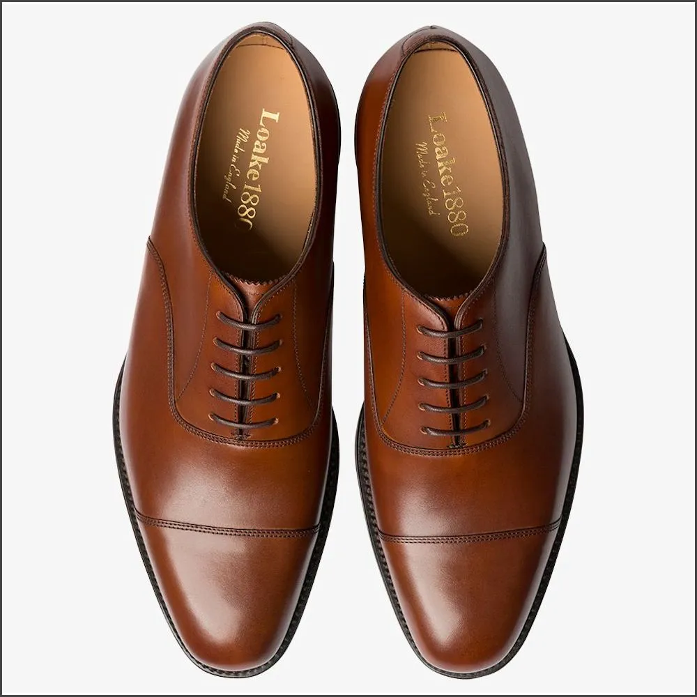 Loake Aldwych Mahogany Calf Oxford Rubber Sole G Fit@