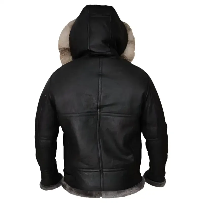 Men's Black Shearling Jacket - Warm & Stylish