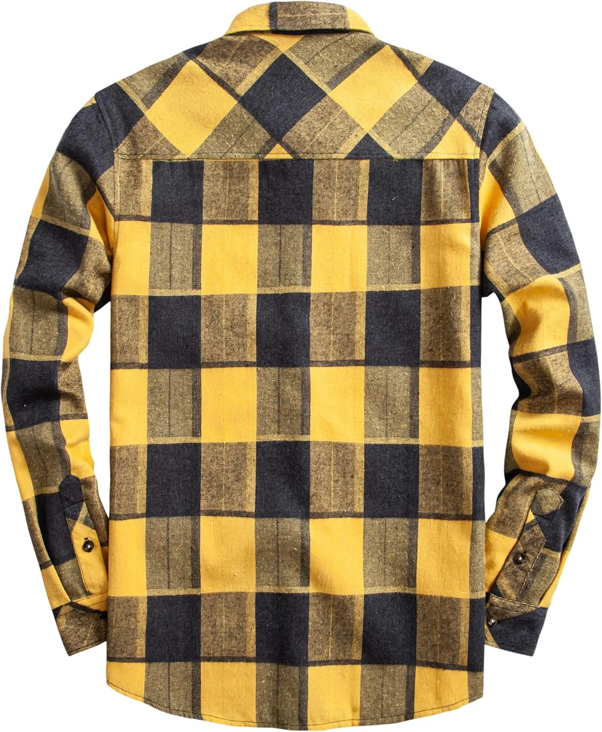 Mens Flannel Plaid Shirts Regual Fit Casual Long Sleeve Button Down Fleece Shirts