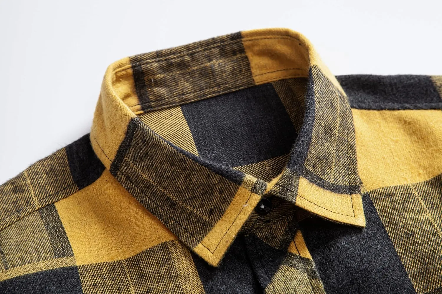 Mens Flannel Plaid Shirts Regual Fit Casual Long Sleeve Button Down Fleece Shirts