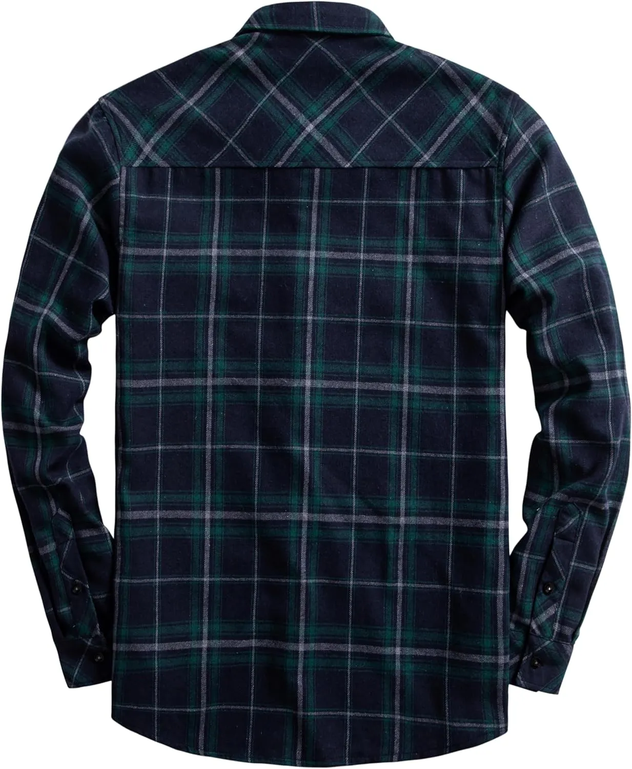 Mens Flannel Plaid Shirts Regual Fit Casual Long Sleeve Button Down Fleece Shirts