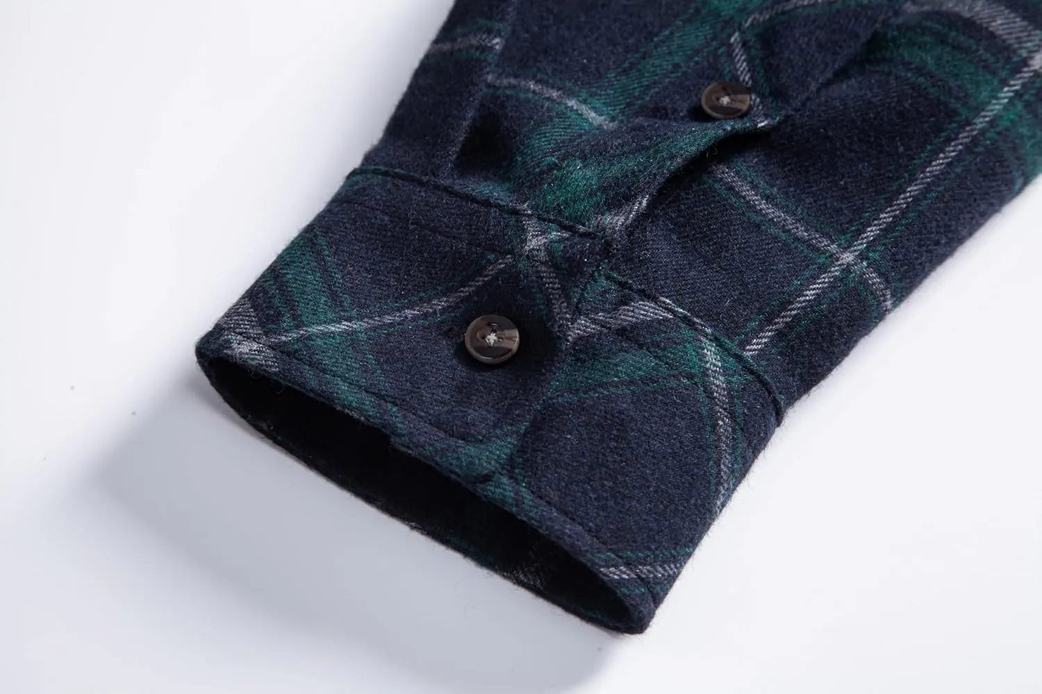 Mens Flannel Plaid Shirts Regual Fit Casual Long Sleeve Button Down Fleece Shirts