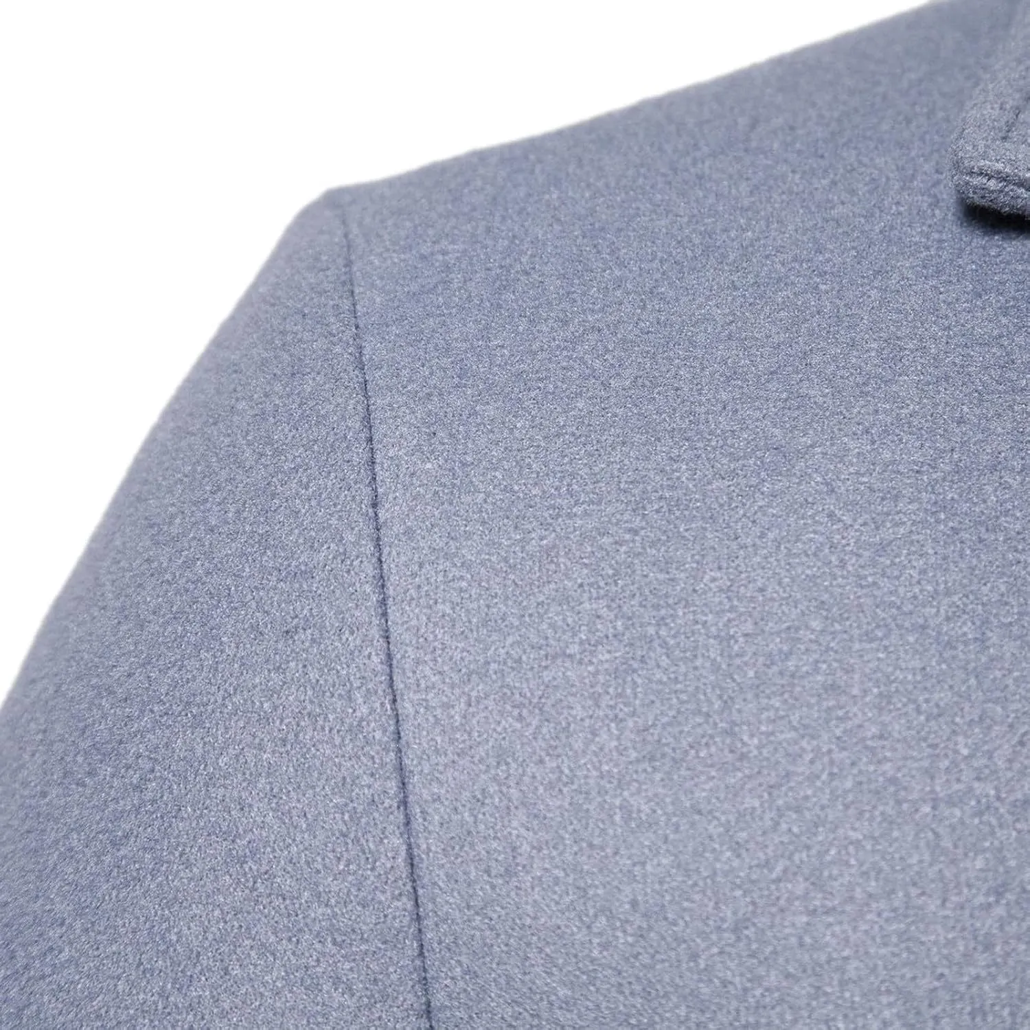 Mens Trench Coat Notched Lapel Pea Coat Winter Slim Fit Single Peacoat Wool Blend Elegant Long Jackets