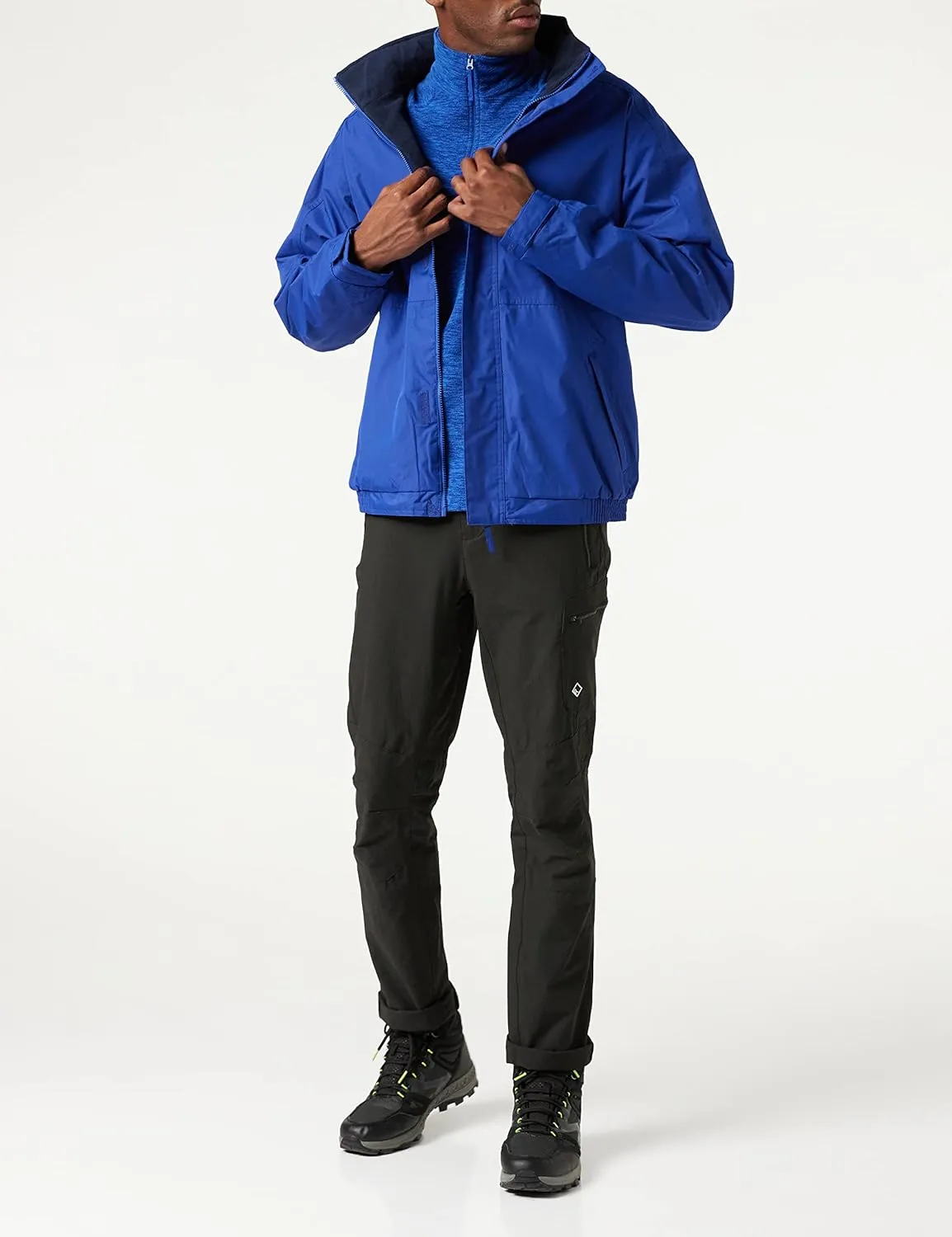 Men's Waterproof Fleece-Lined Bomber Jacket with Concealed Hood
