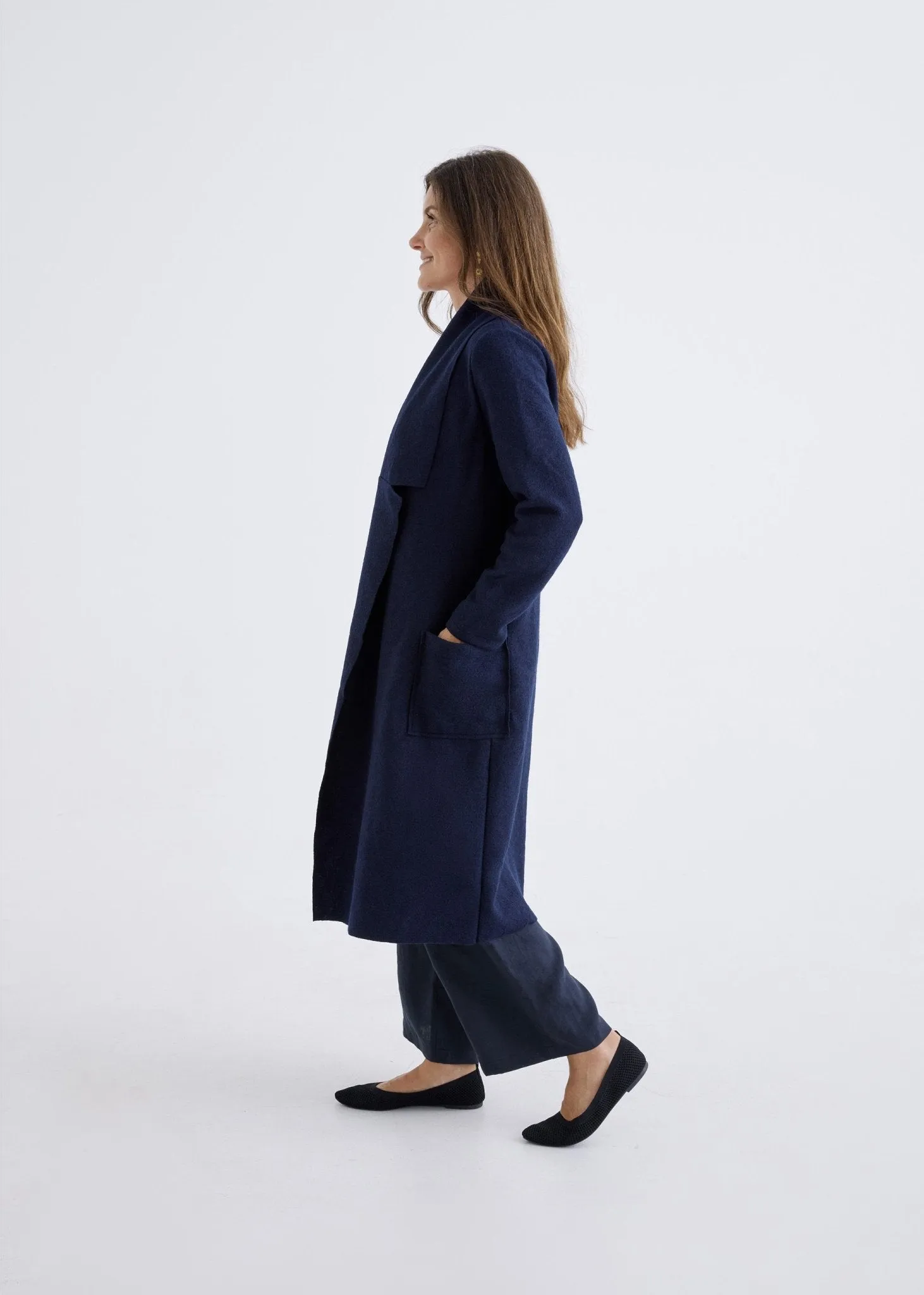Merino Coat in Navy