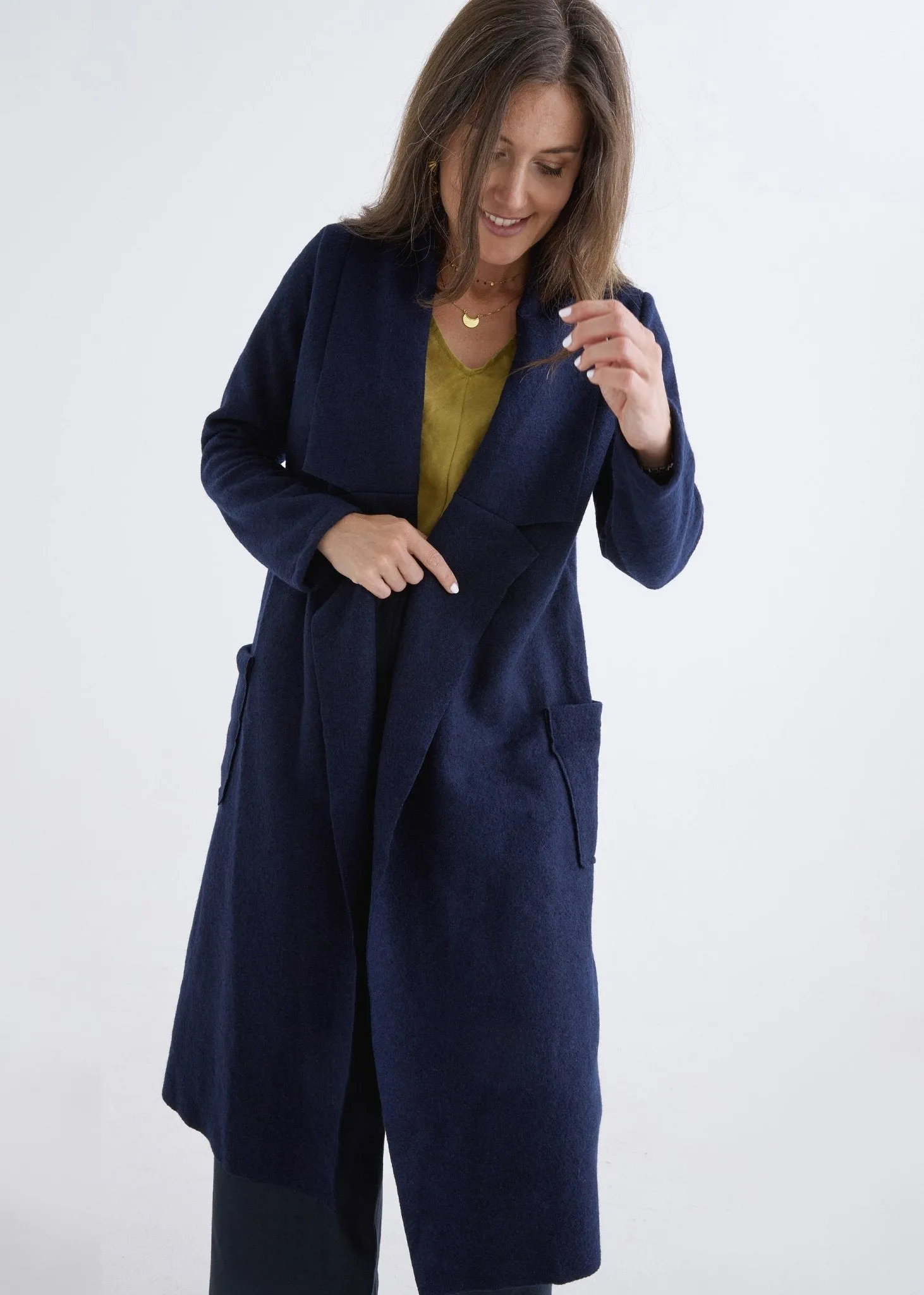 Merino Coat in Navy