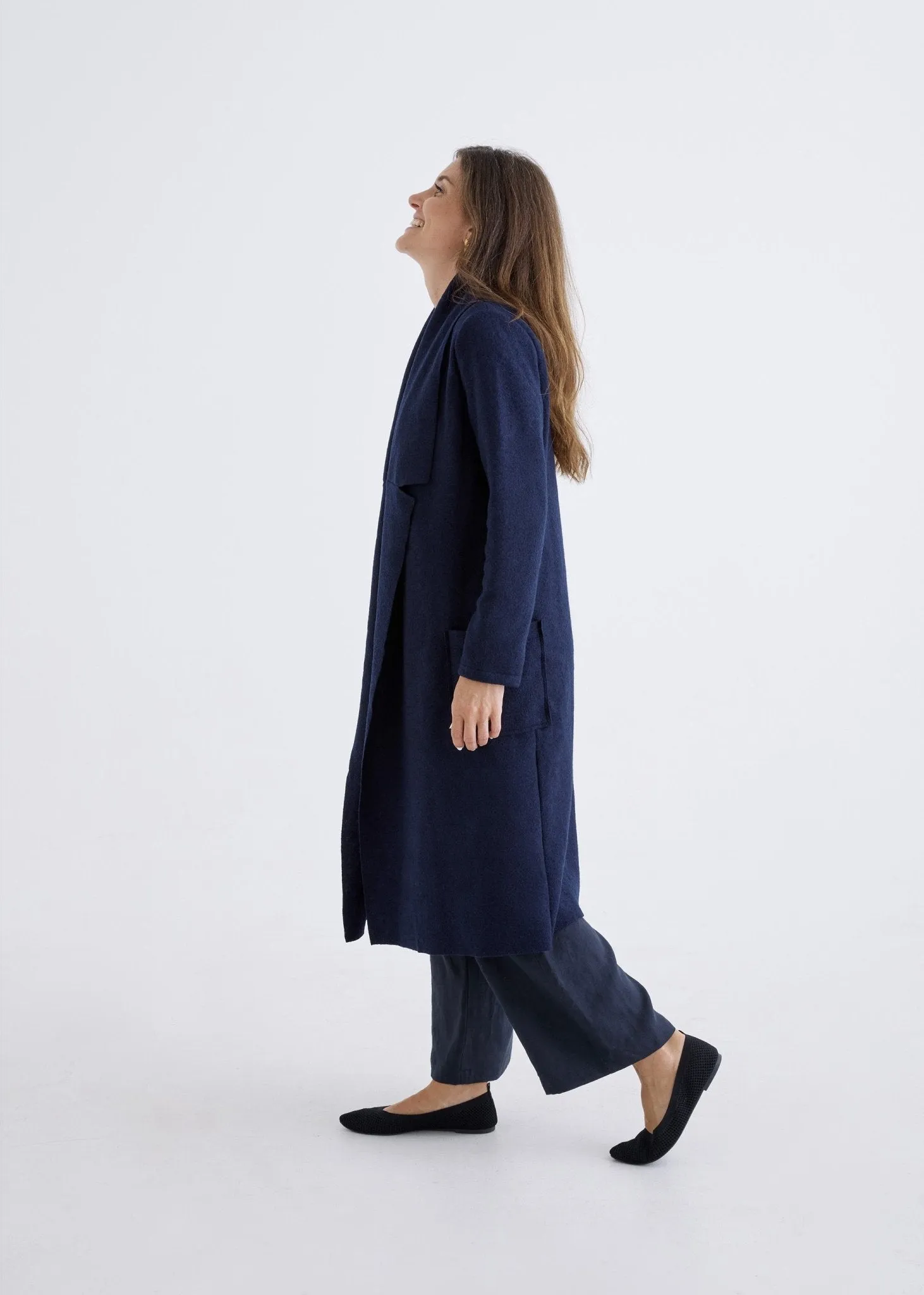 Merino Coat in Navy